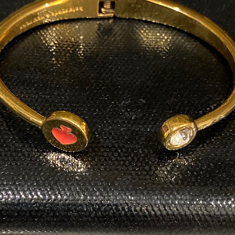 Kate Spade gold open clasp bracelet w/KS accent
